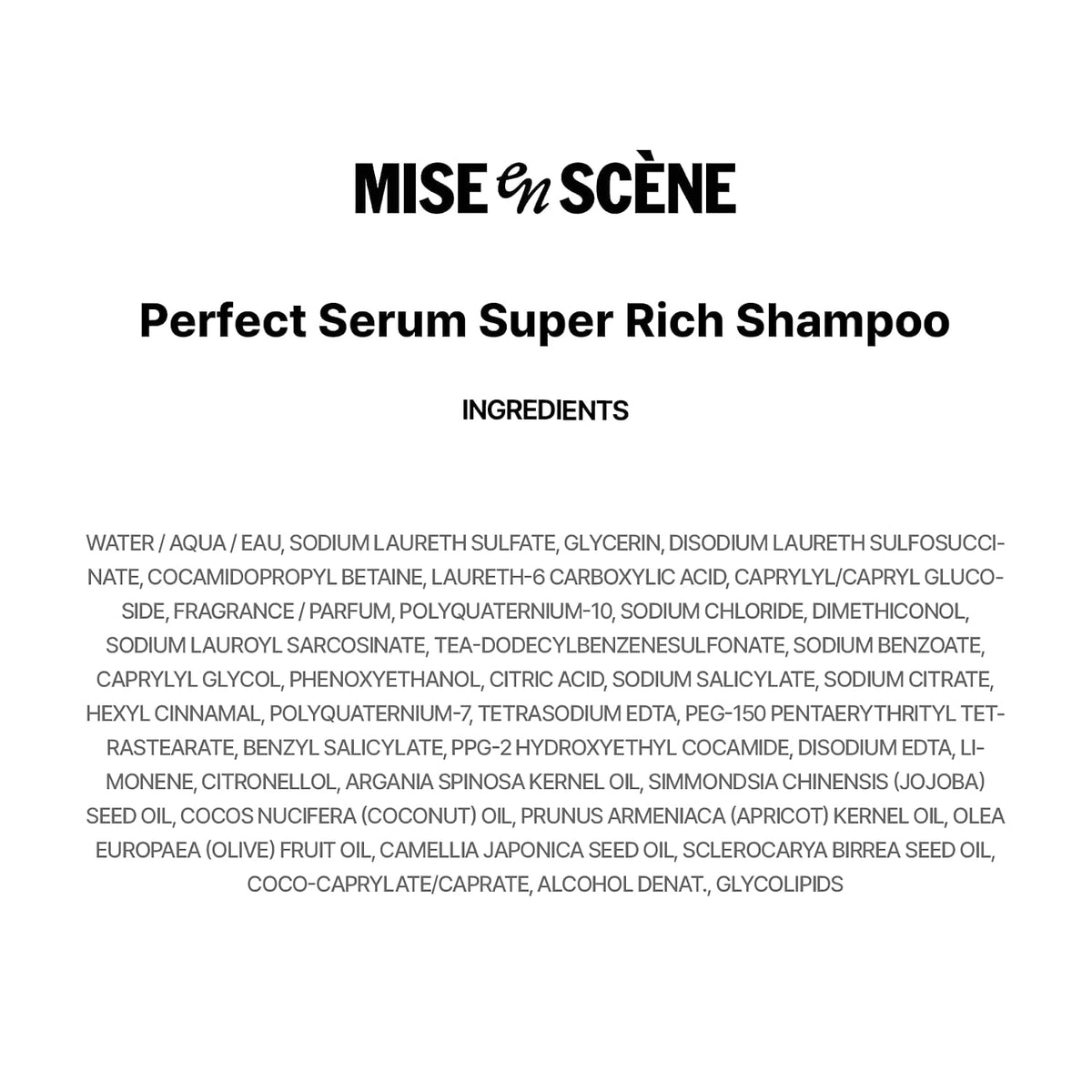 Mise En Scene Perfect Serum Champú súper rico | Champú coreano para...