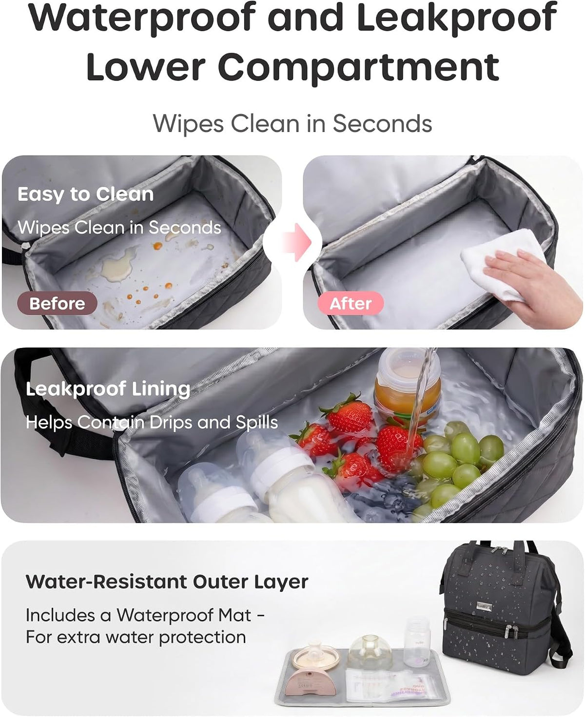 Nuliie Bolsa portátil para extractor de leche con compartimento | E...