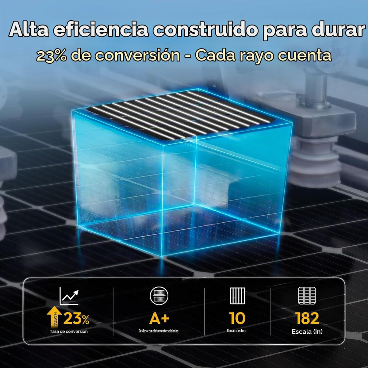 Panel solar bifacial JJN de 400 W, 2 módulos de 200 W, 23% de alta...