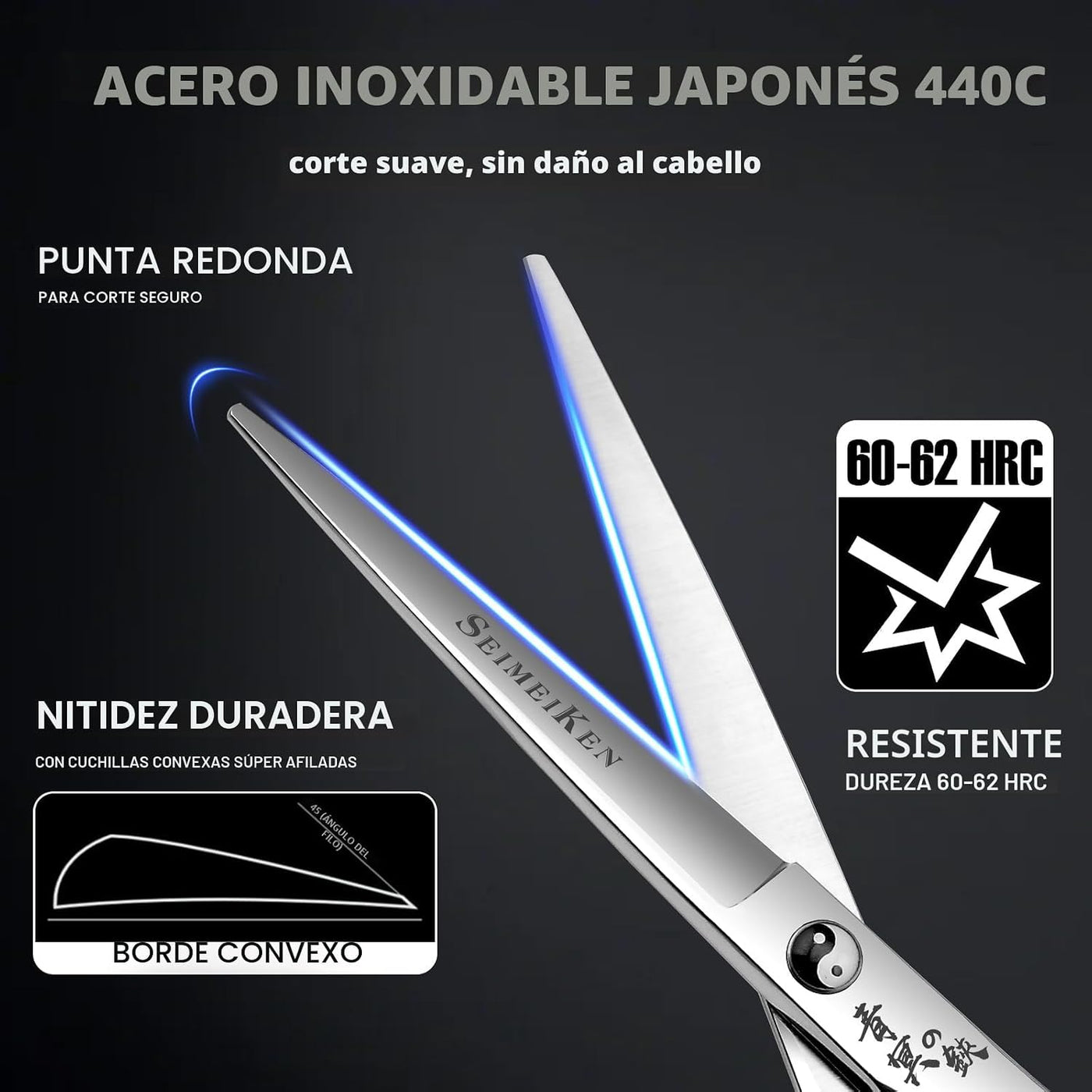 SEIMEIKEN Tijeras profesionales para el cabello, tijeras de pelo ja...