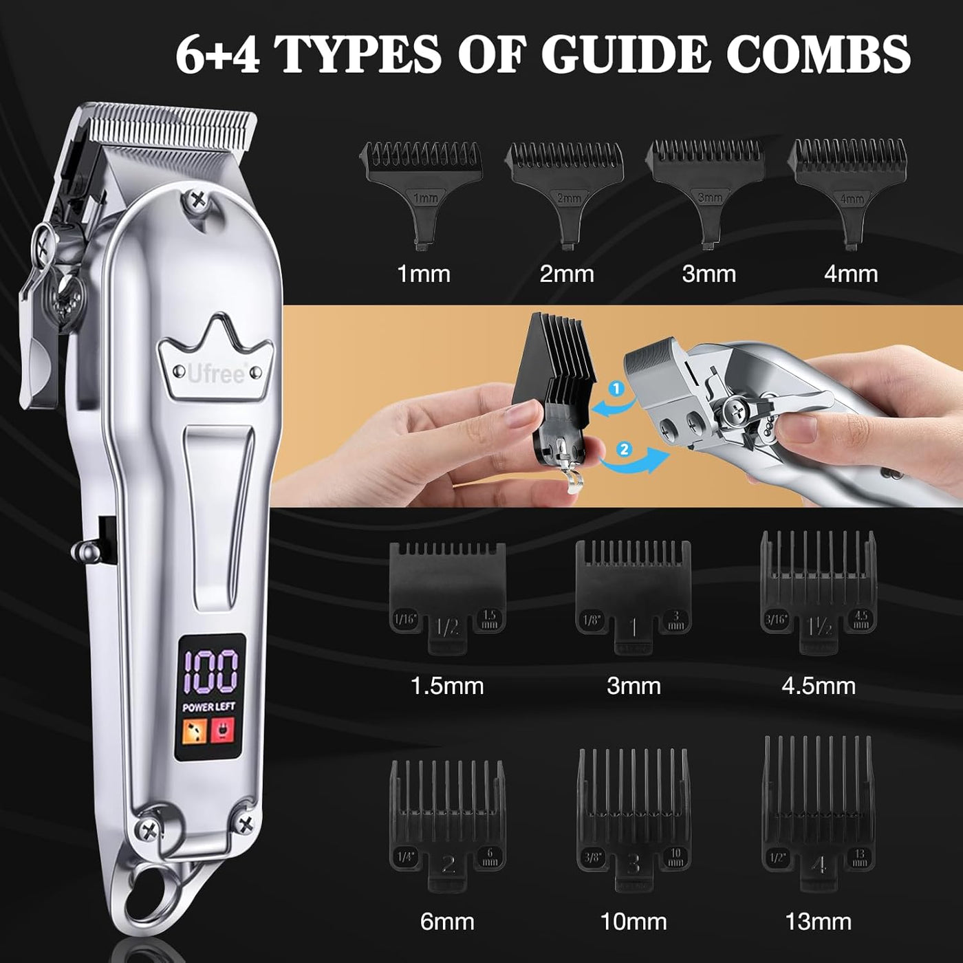 Ufree Cortapelos para Hombres Profesional, Juego de Cortapelos y Re...