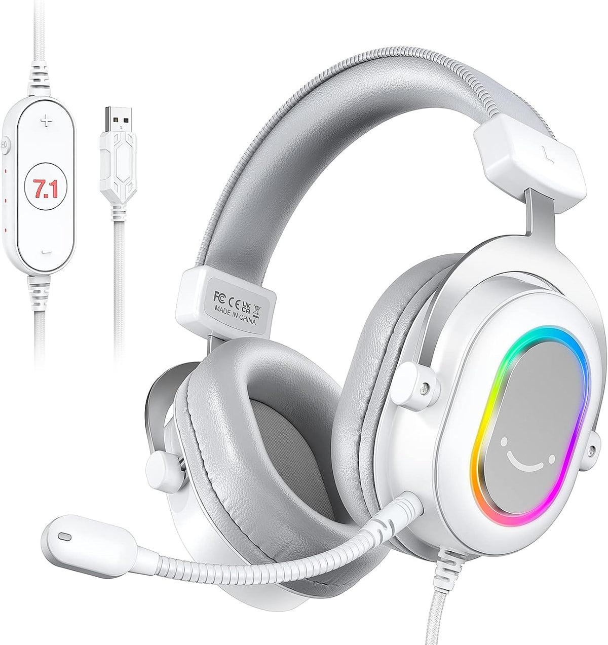 FIFINE Auriculares USB H6W para juegos, auriculares con cable con m...