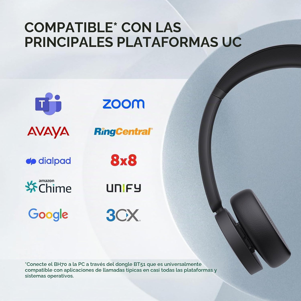 Yealink BH70 Teams Auriculares Bluetooth con micrófono para el Trab...