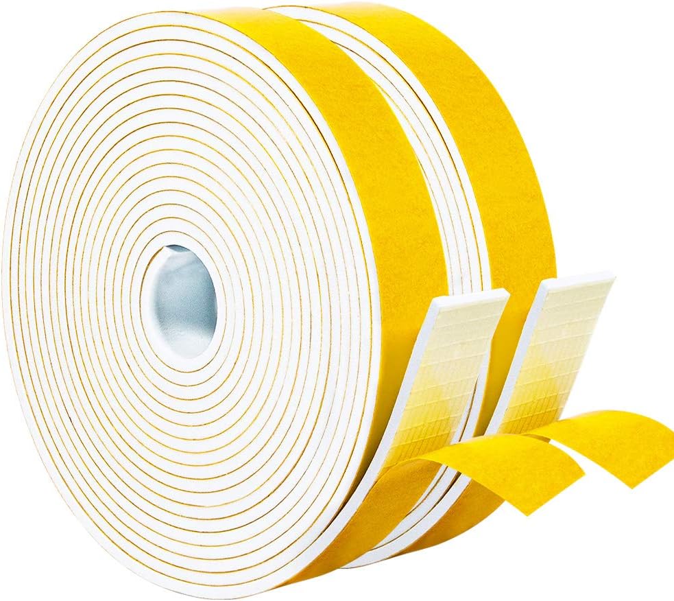 Yotache Cintas de Sellado de Espuma Blanca 1" X 1\/8", Espu...