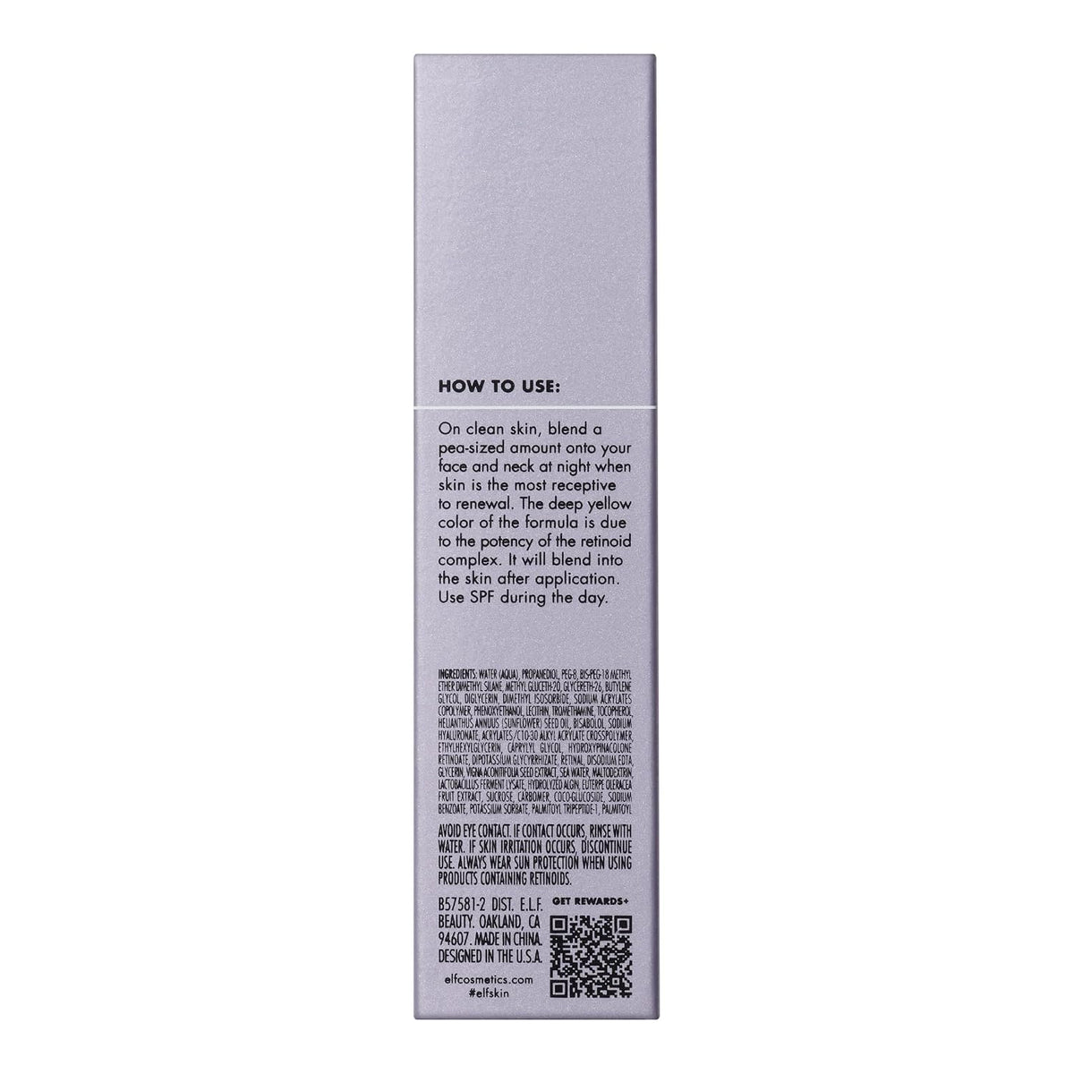 e.l.f. SKIN Youth Boosting Advanced Night Retinoid Serum, Suero Ant...