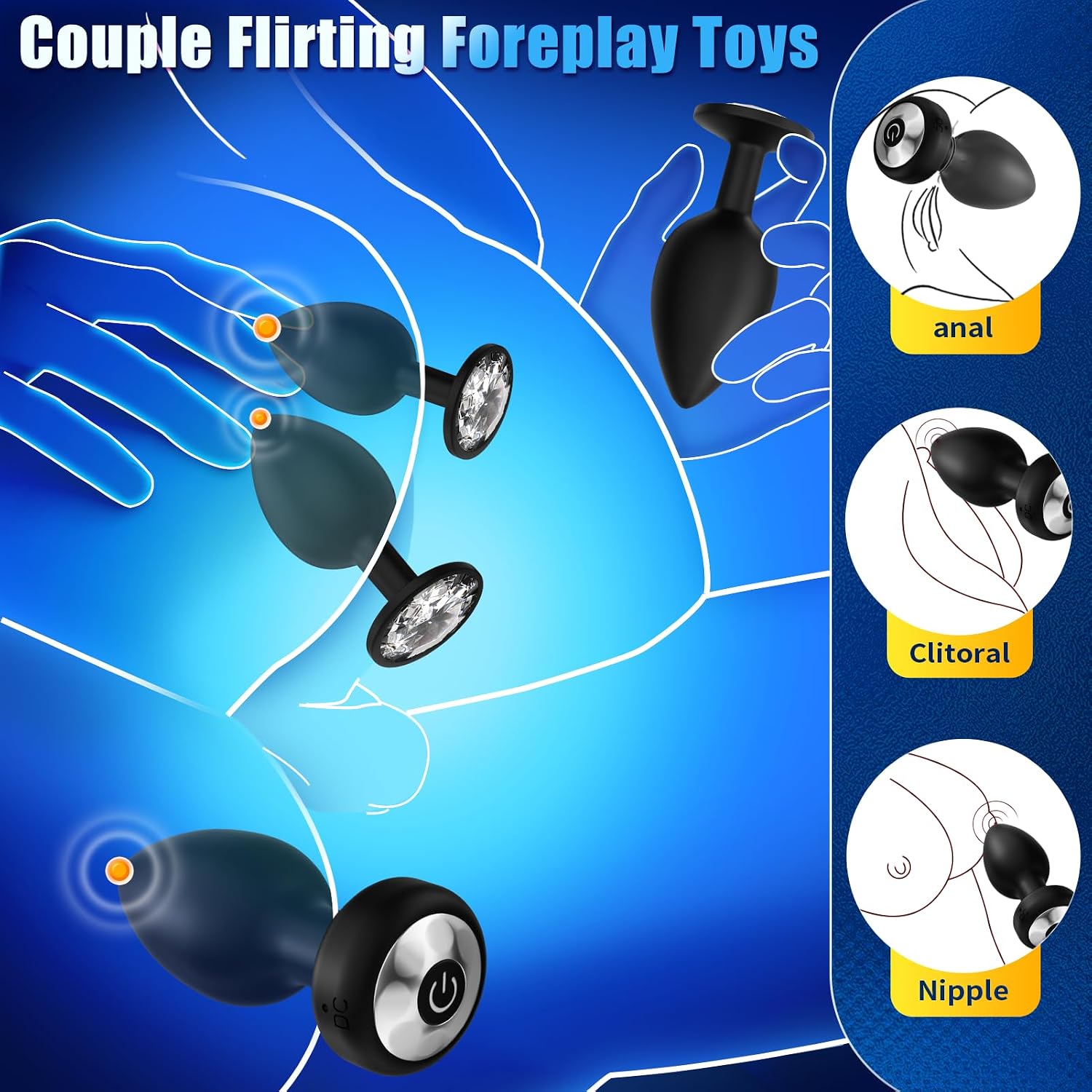 Enchufe anal vibrador para el trasero, juguetes sexuales para adult...