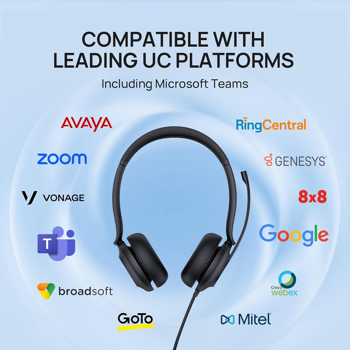 Auriculares con cable Yealink UH35, USB-A, micrófono con cancelació...