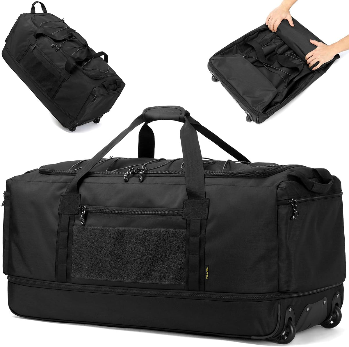 Laripwit Bolsa Duffle Plegable con Rueda Extra Grande 167L Expandib...