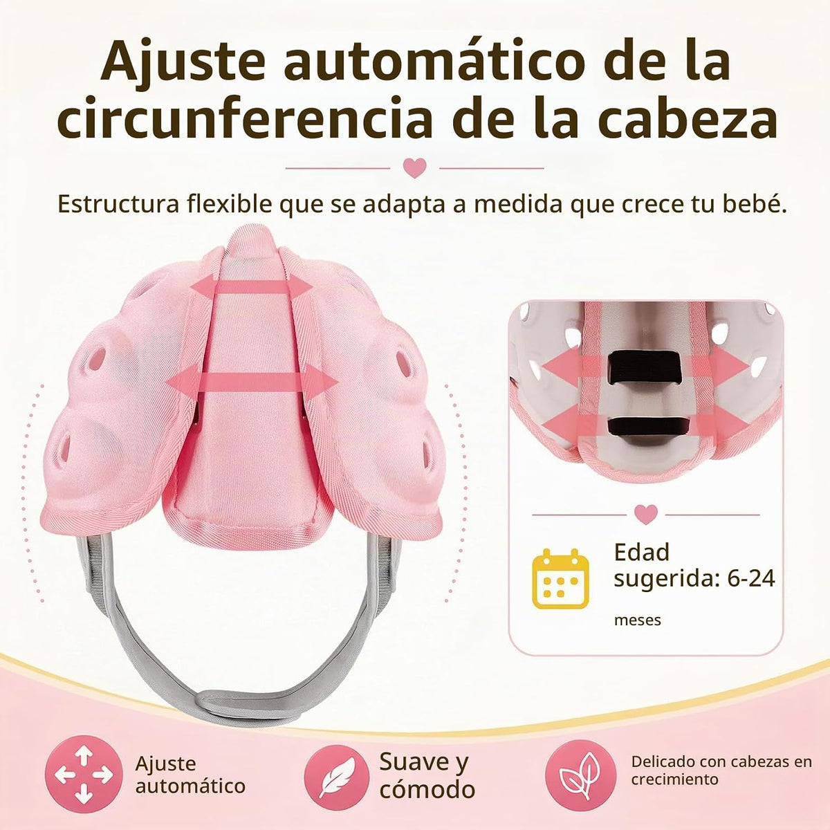 Buoydas Casco protector de cabeza de bebé, protector de cabeza de b...