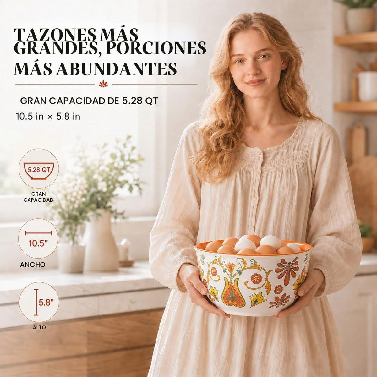 TP Juego de tazones grandes de mezcla con tapas, juego de tazones a...
