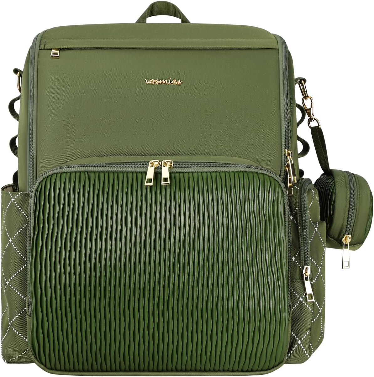 vosmles Elegante bolsa de pañales para bebé, bolsa de bebé con camb...