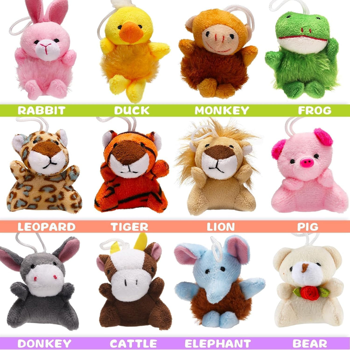 Uzoxlsn Paquete de 38 mini animales de peluche para fiestas para ni...