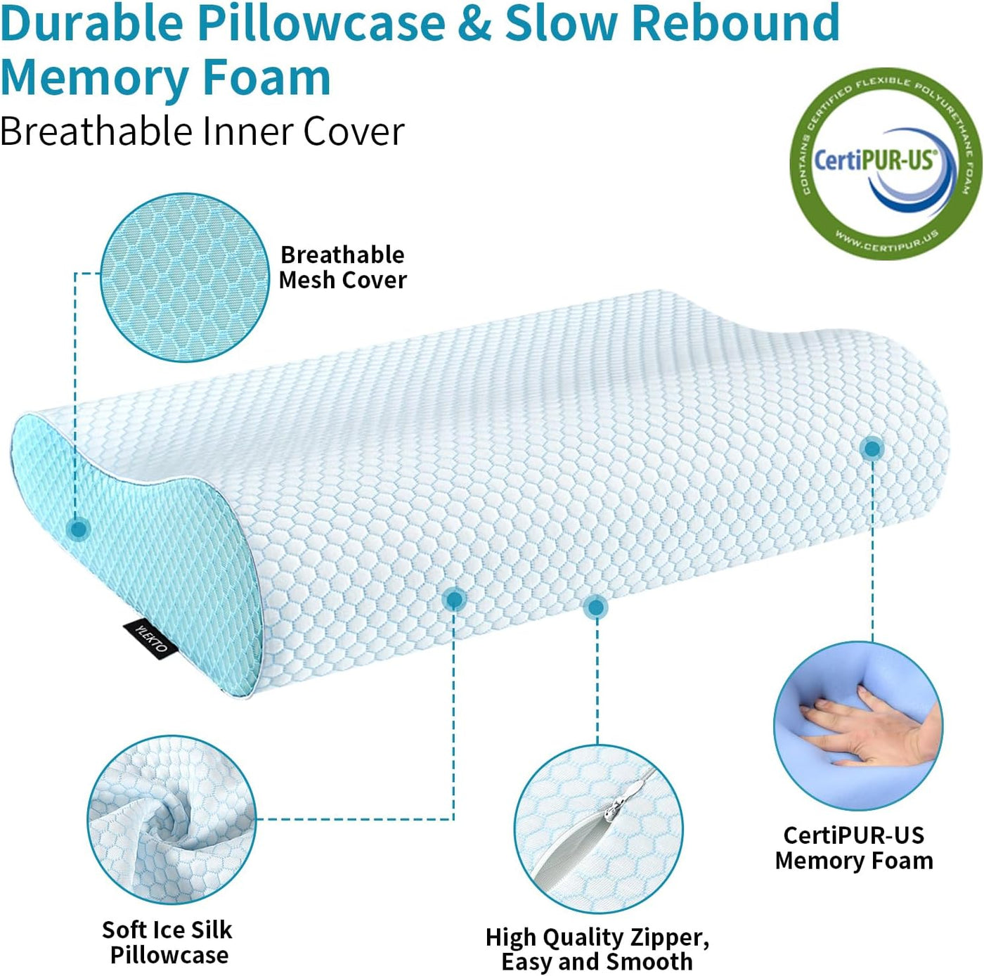 Almohadas de espuma viscoelástica, almohada para el cuello, cama ta...