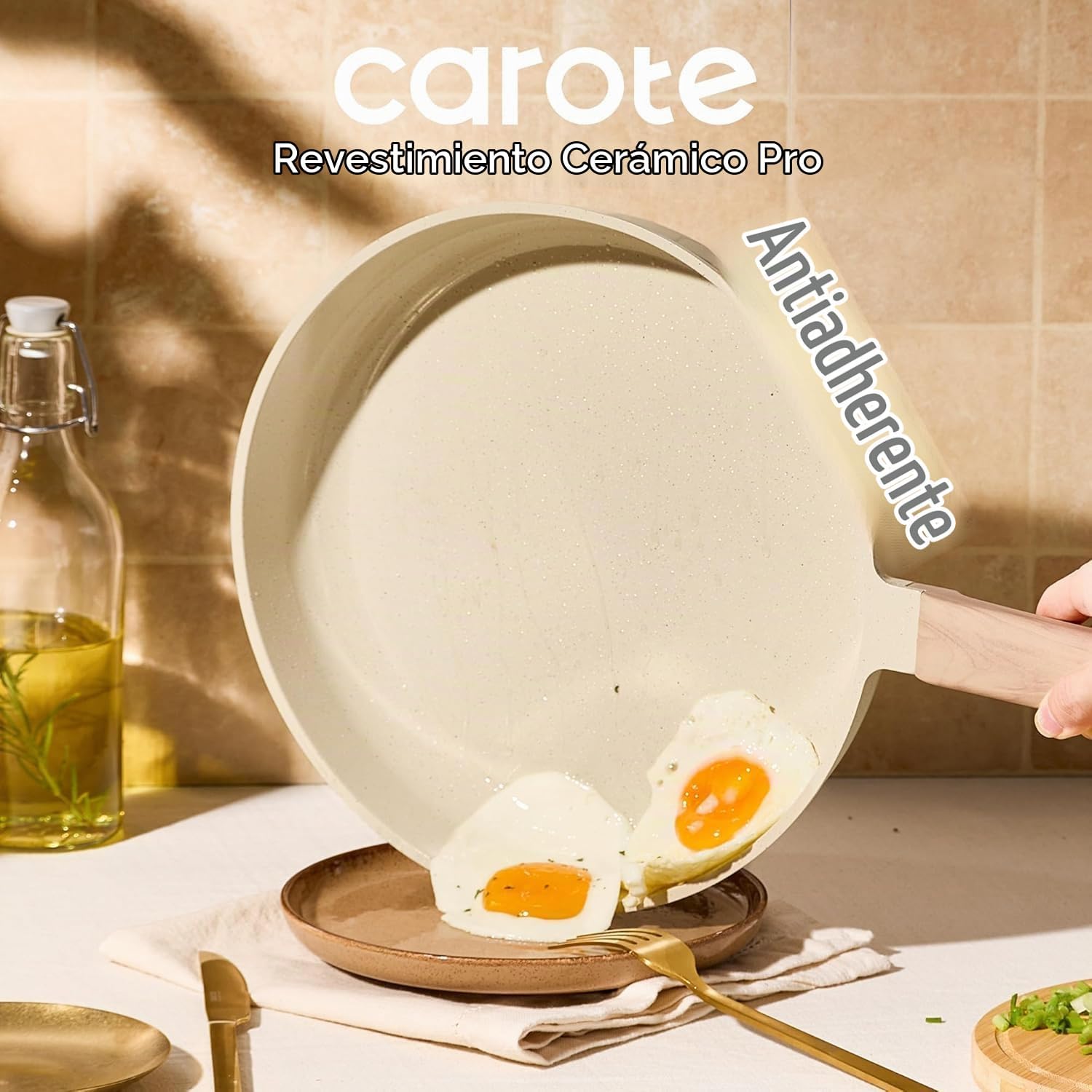 CAROTE Juego de sartenes de 8 pulgadas, sartén de cerámica, PTFE no...