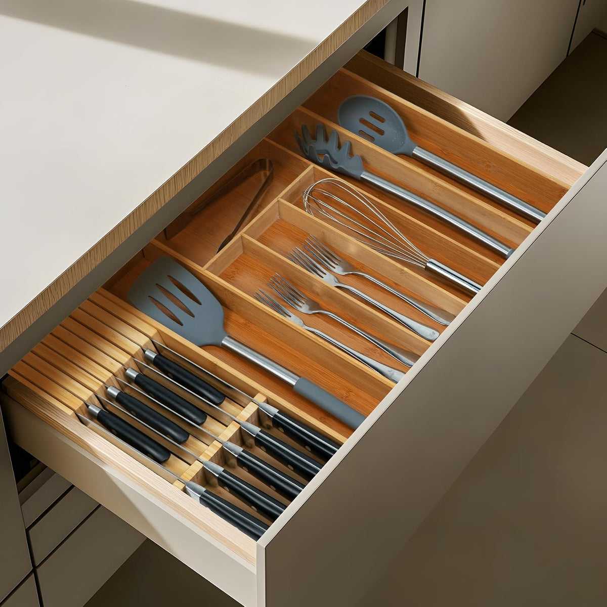 Utoplike Organizador de cajón para cuchillos Bloque de cuchillos de...