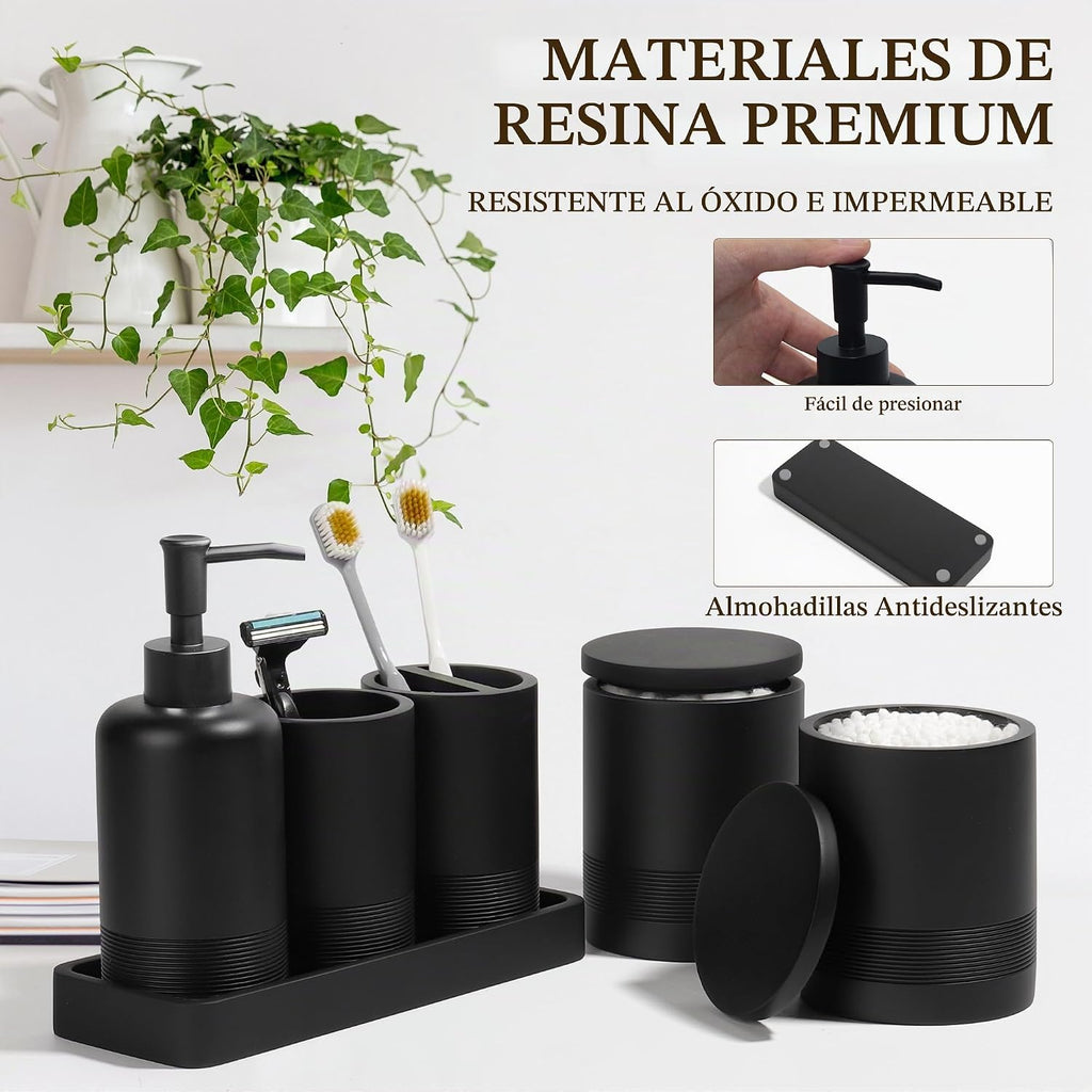 Conjunto de accesorios de baño, juego de accesorios de baño de 6 pi...