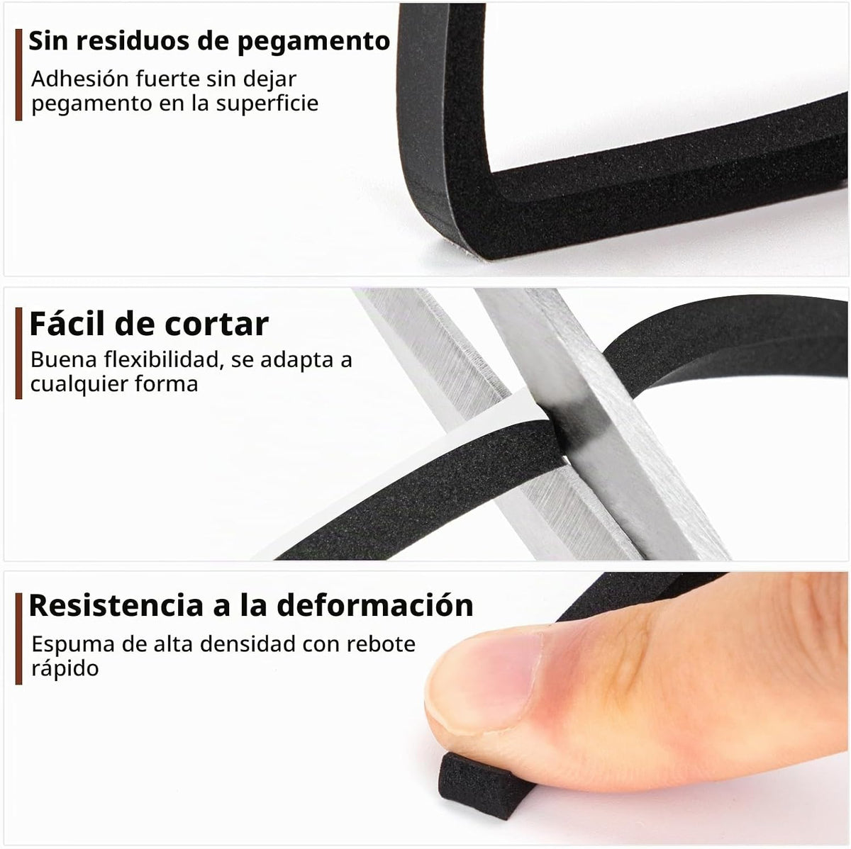 Yotache - 3 rollos de cinta de espuma de 1\/4" de ancho x 1\/4&...