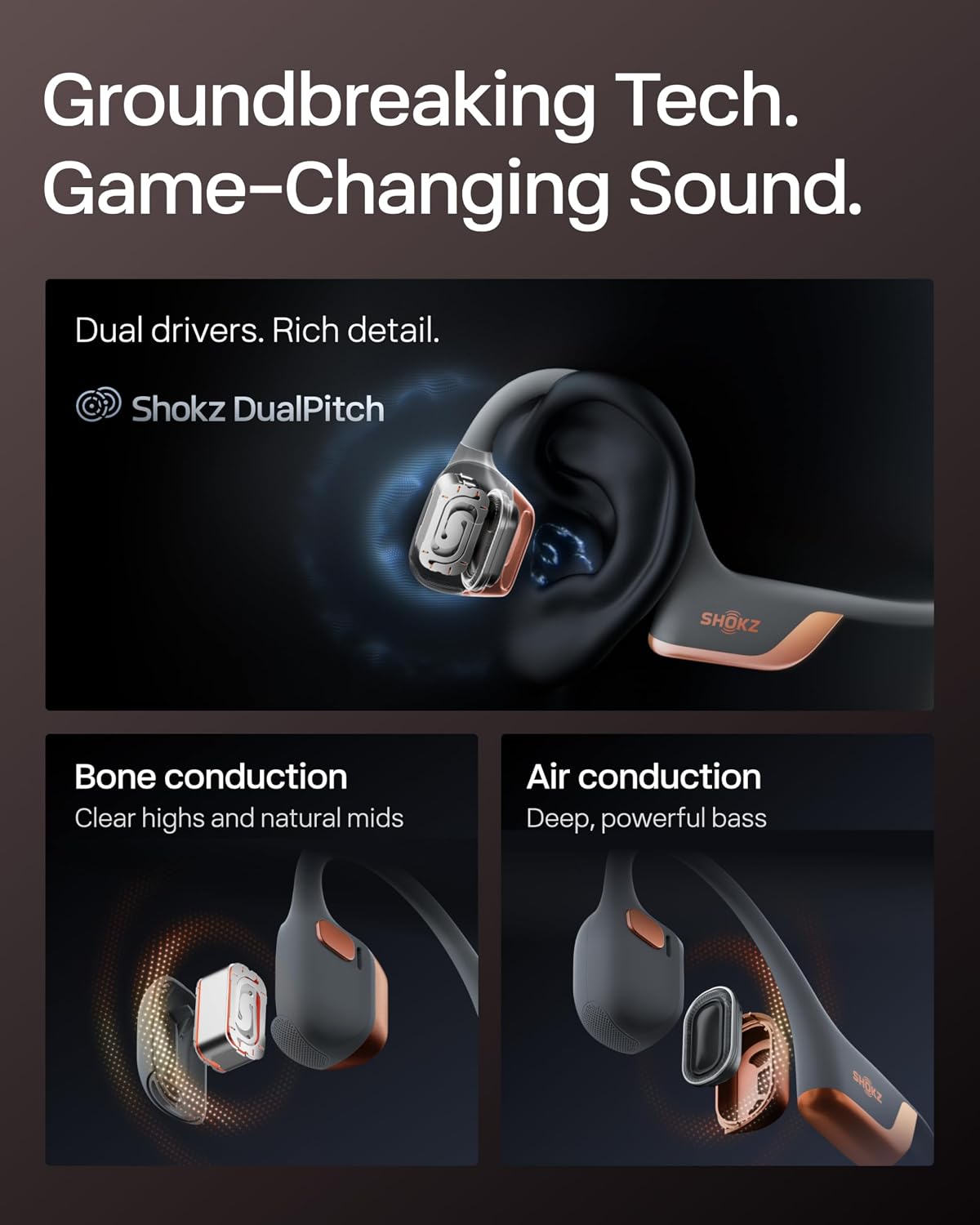 SHOKZ OpenRun Pro 2 Mini Auriculares de conducción ósea, oro rosa |...
