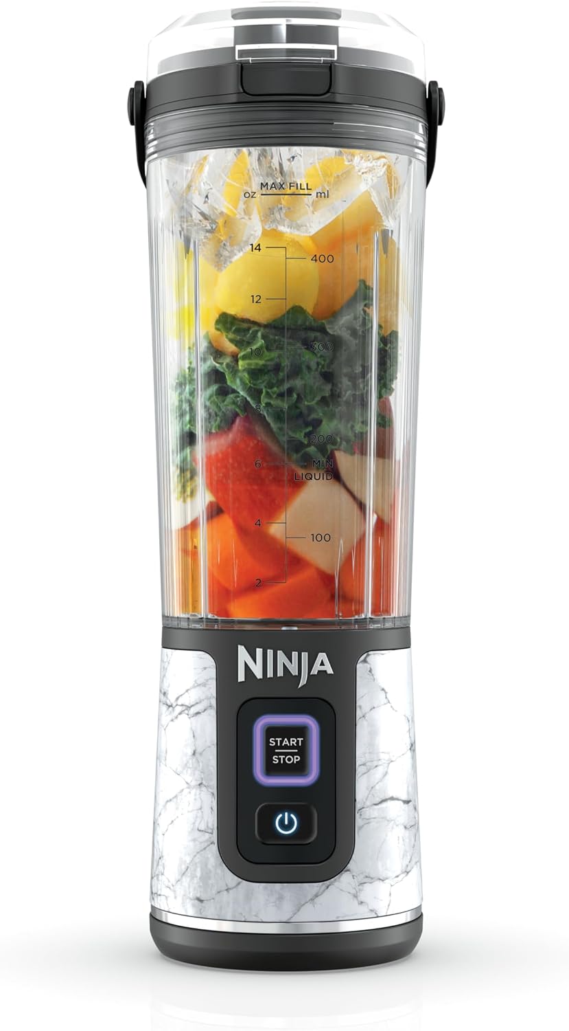 Ninja Blast Batidora portátil, sin cable, recipiente de 18oz, licua...