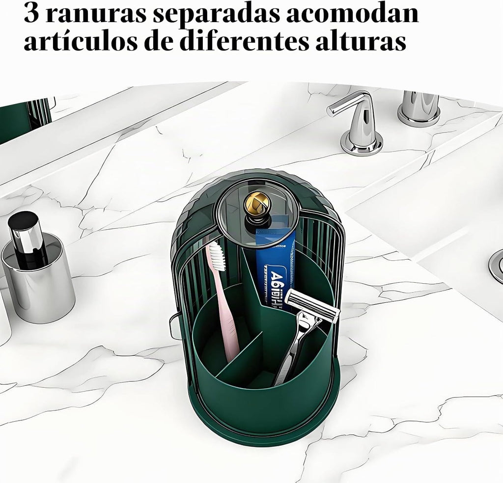 JEESA Portautensilios con Tapa, Organizador de Cubiertos Giratorio...