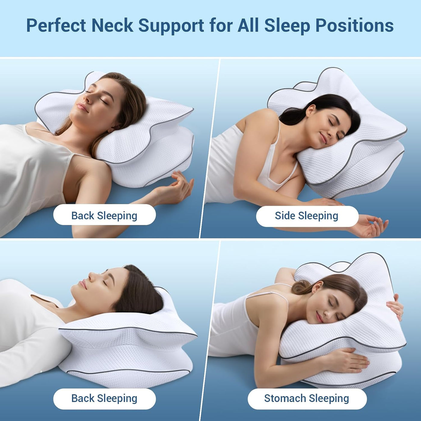 AZBESTPRO Almohada cervical de espuma viscoelástica para soporte de...