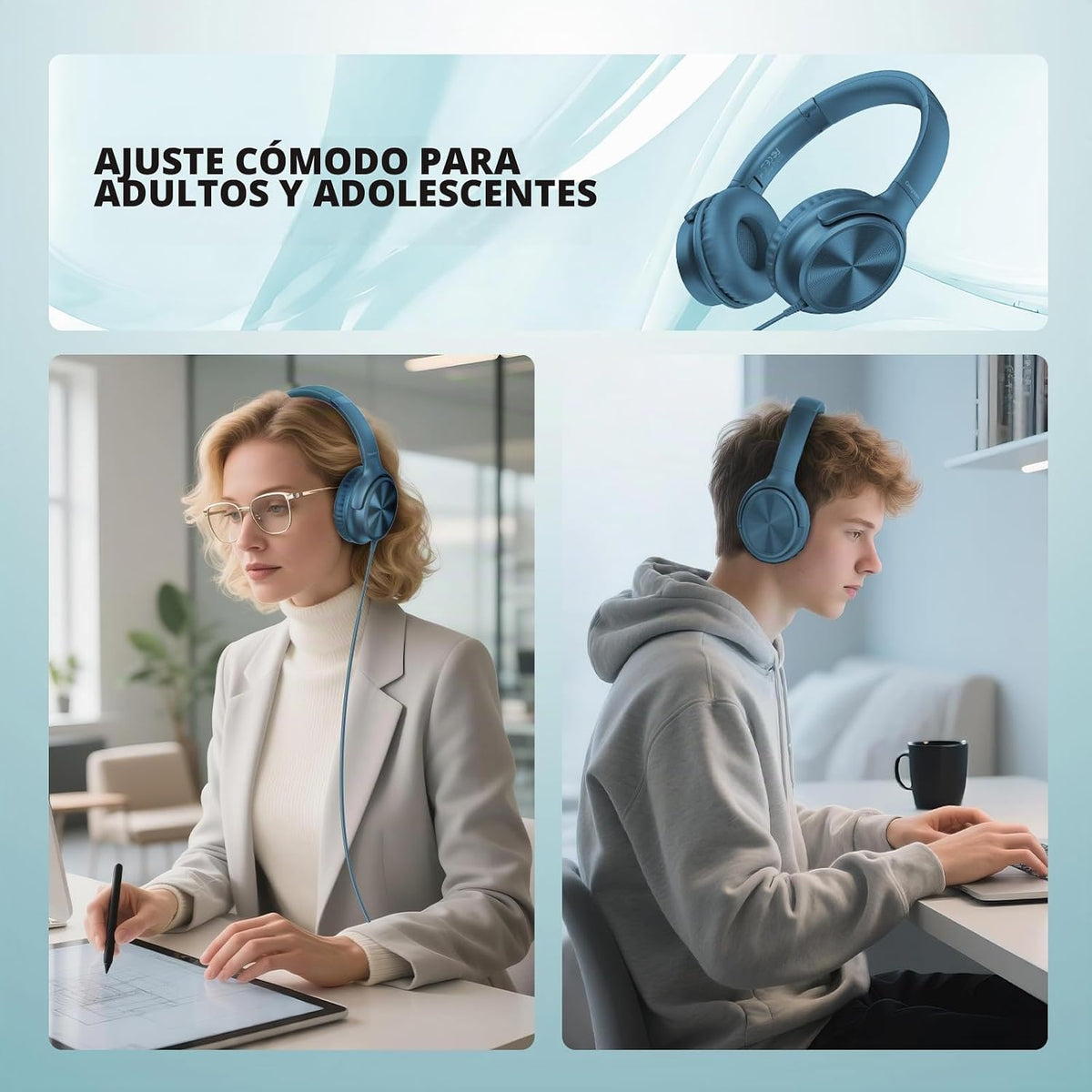 Cowyawn Auriculares USB C con cable, auriculares USB C con cable co...