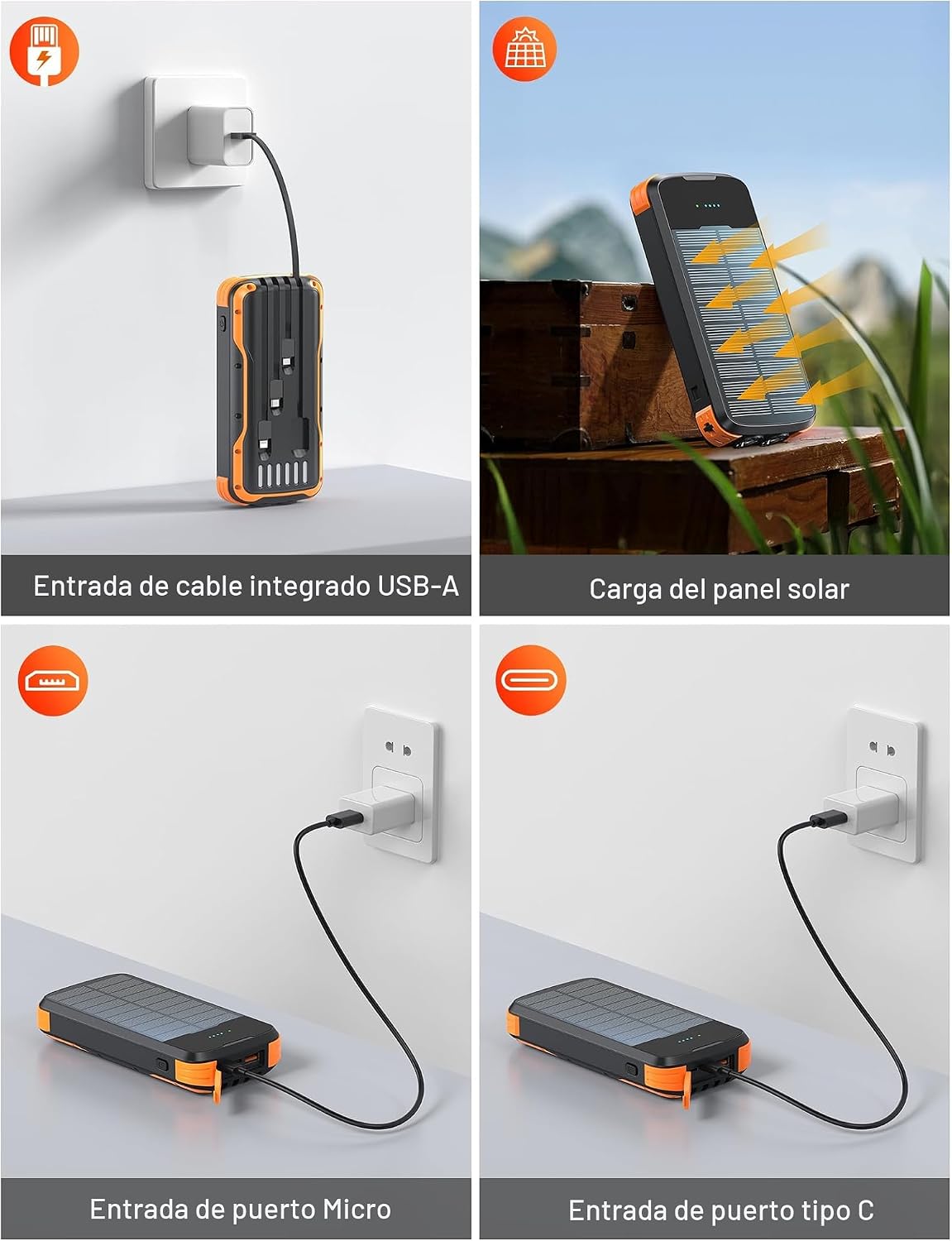 El banco 40000mAh PD20W de la energía solar de SOXONO ayuna cargado...