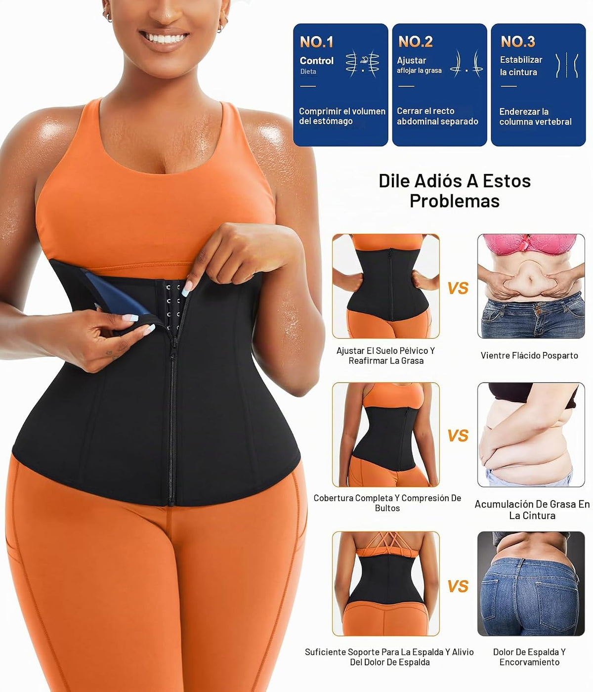 TrainingGirl Entrenador de cintura para mujer, faja reductora de su...