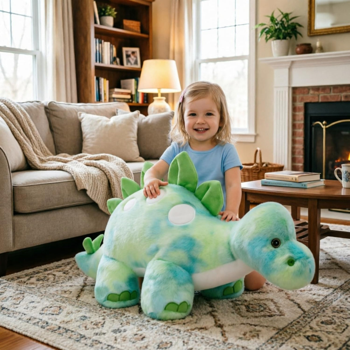 Karister Peluche de dinosaurio gigante para niñas, juguetes de pelu...