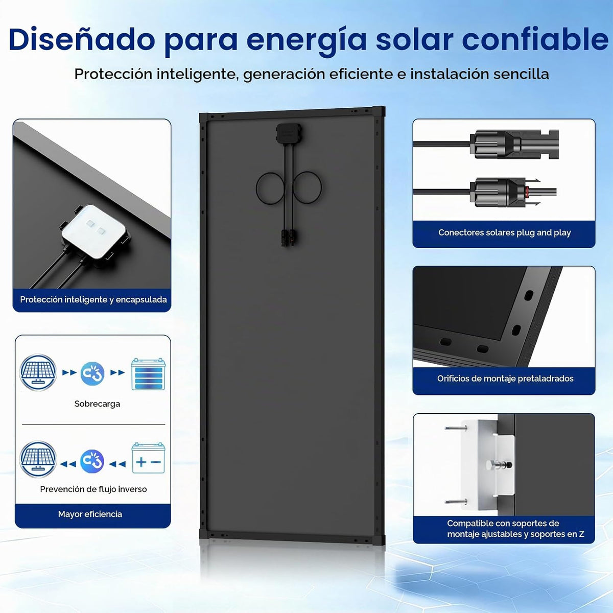 AeternaSol Paneles solares de 600 W, 3 paneles solares de 200 vatio...