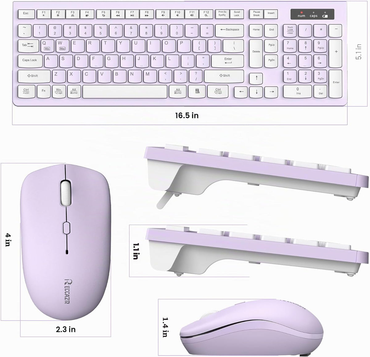 Teclado inalámbrico y mouse combinado silencioso para oficina y hog...