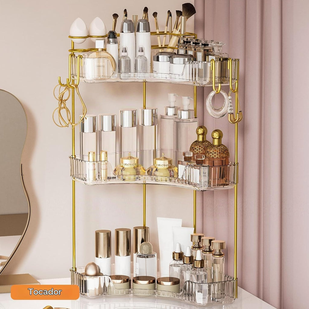Greenby Organizador esquinero de 3 niveles para mostrador de baño,...