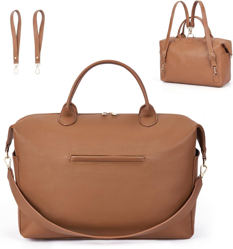 Bolsa de pañales convertible de cuero vegano para pañales, mochila...