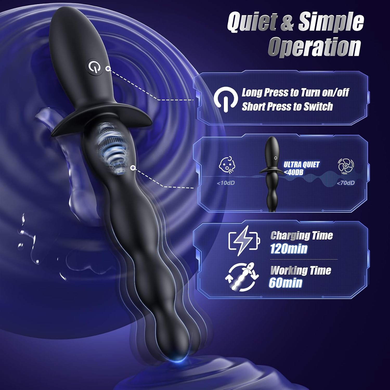 BEISAR Vibrador Anal Masajeador de Próstata - Apto para Principiant...