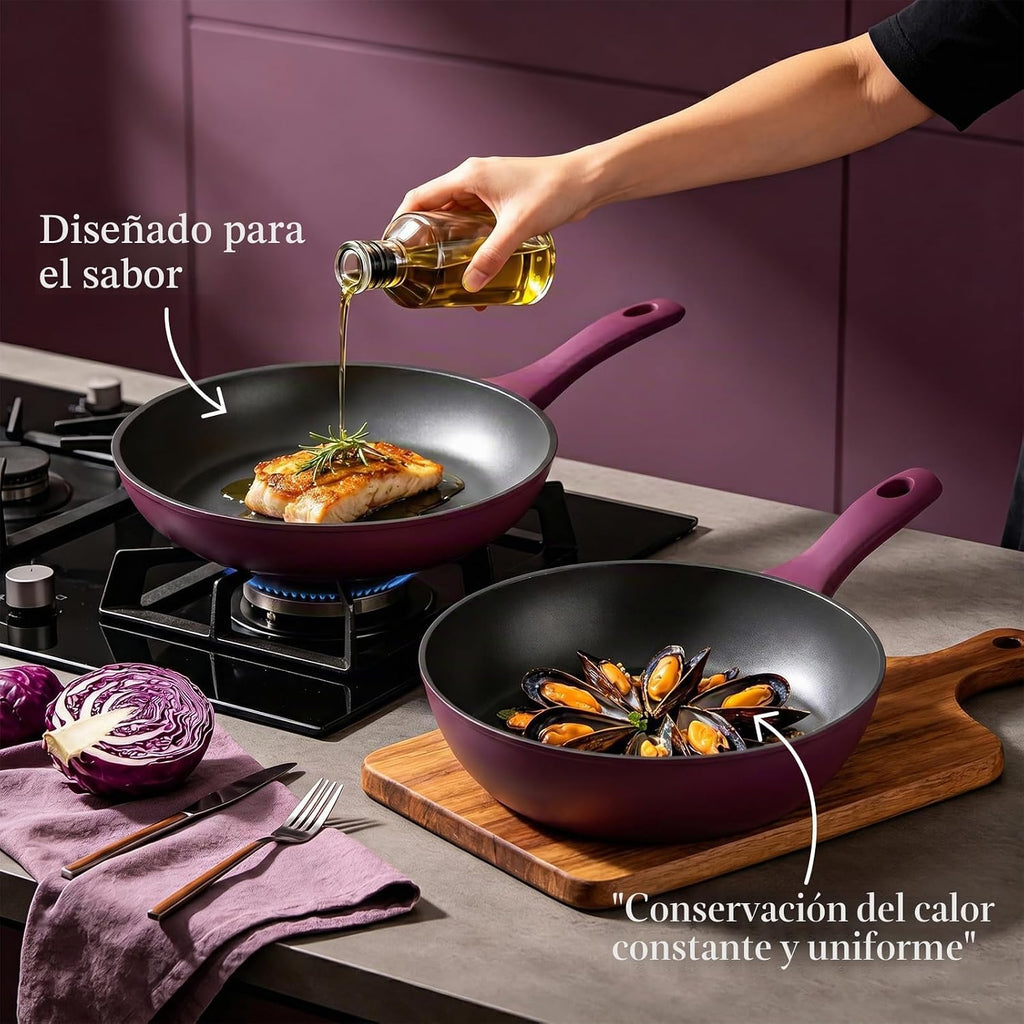 Umite Chef - Juego de ollas y sartenes antiadherentes, juego de ute...