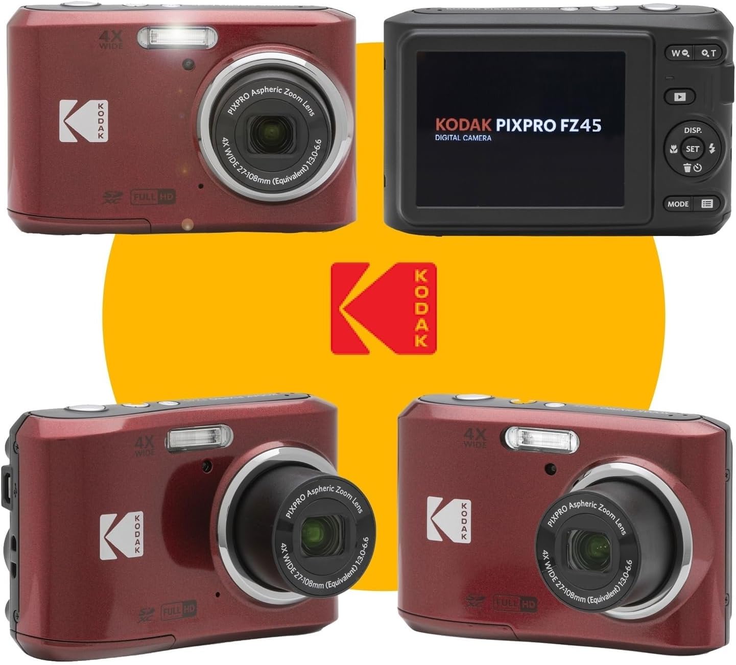 Cámara digital KODAK PIXPRO FZ45 de 16 MP con zoom óptico de 4X, le...