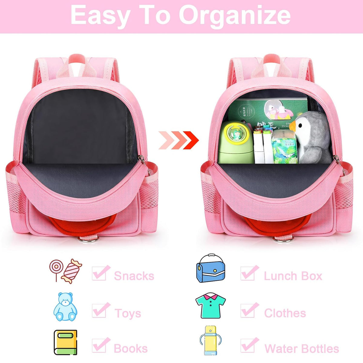 Accmor Mochila para niños con correa, lindas mini mochilas 4 en 1 c...