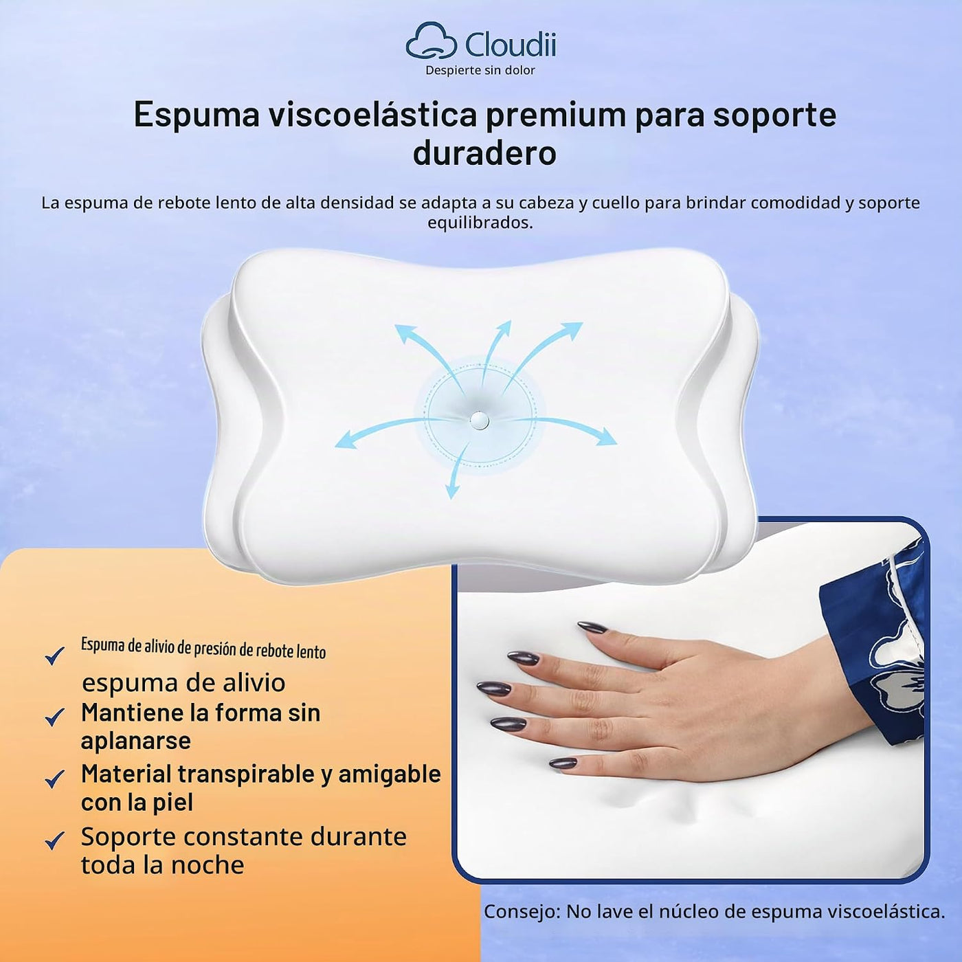 Cloudii Almohada cervical para aliviar el dolor de cuello \u2013 Al...