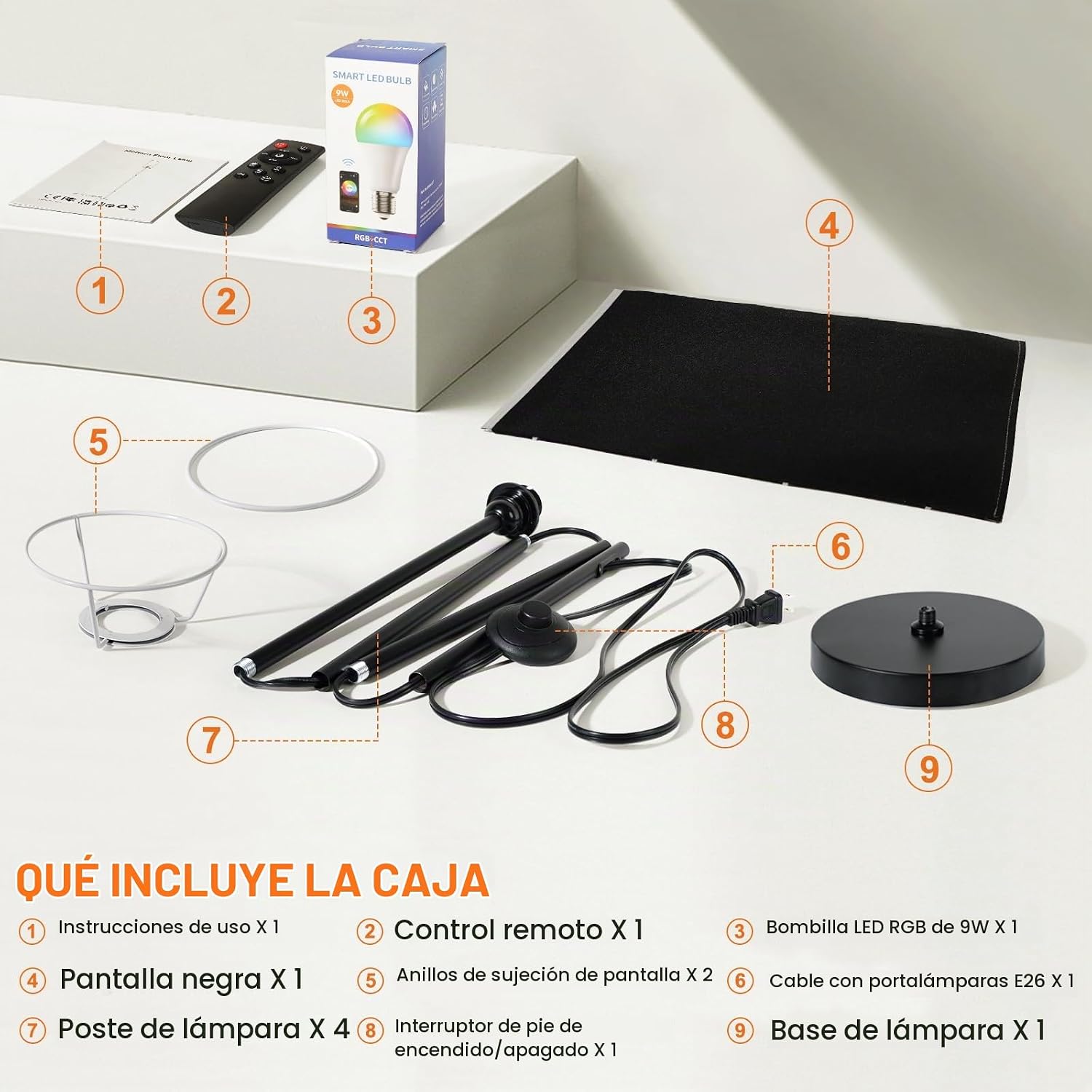FRIDEKO HOME Lámpara de pie, iluminación ambiental que cambia de co...