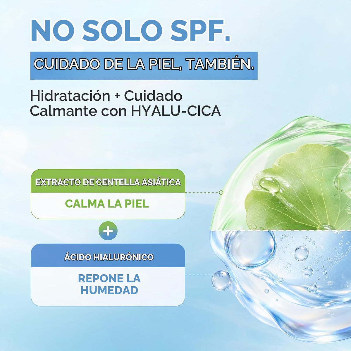 SKIN1004 Hyalu-Cica Water-Fit Sun Serum UV, protector solar SPF 50,...
