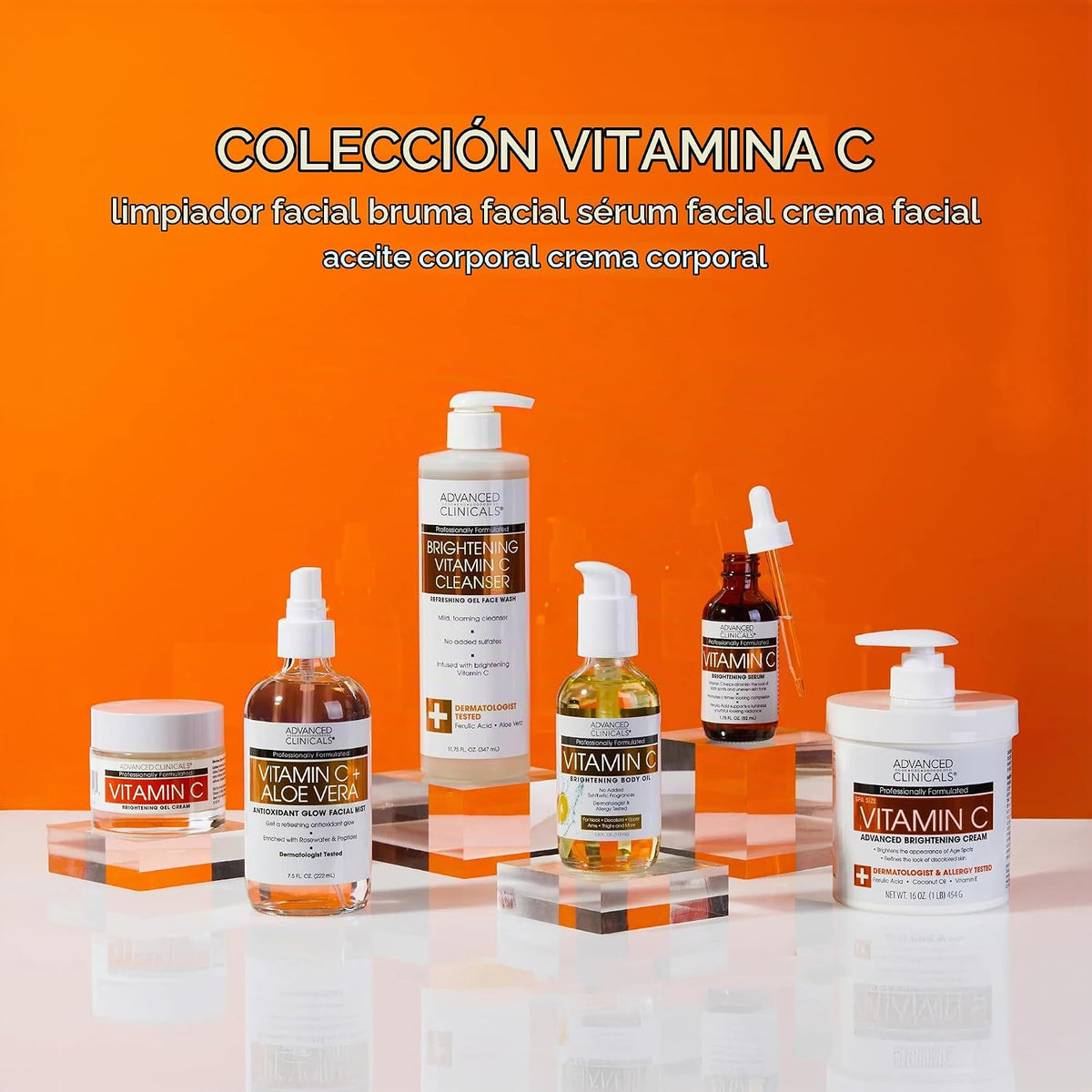 Advanced Clinicals Aceite corporal iluminador con vitamina C para m...