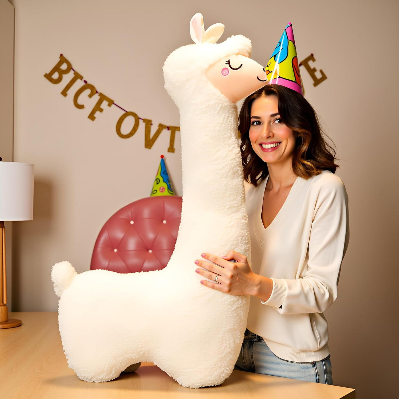 Ryttir Peluche de llama grande de 40 pulgadas, 15% Chubbier, almoha...