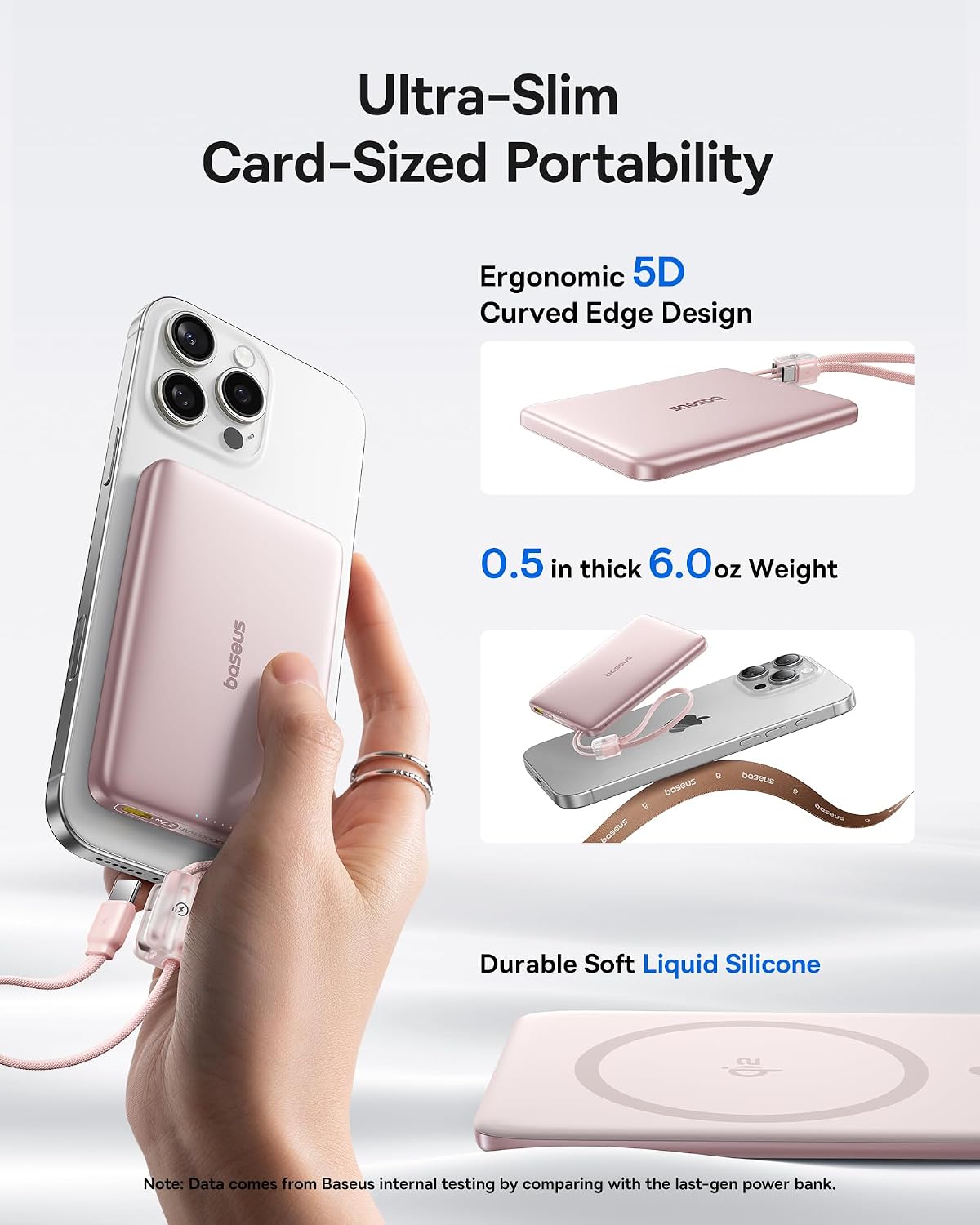 Baseus Picogo Qi2 15W Magsafe Cargador portátil, 0.5" ultra delgado...