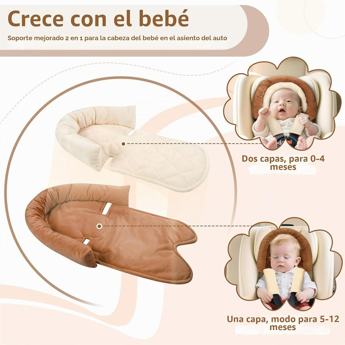Soporte para la cabeza del asiento de automóvil y fundas para corre...