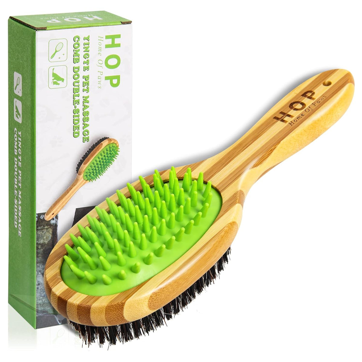 HOP Home of Paws Cepillo de pelo corto para desenredar y quitar abr...