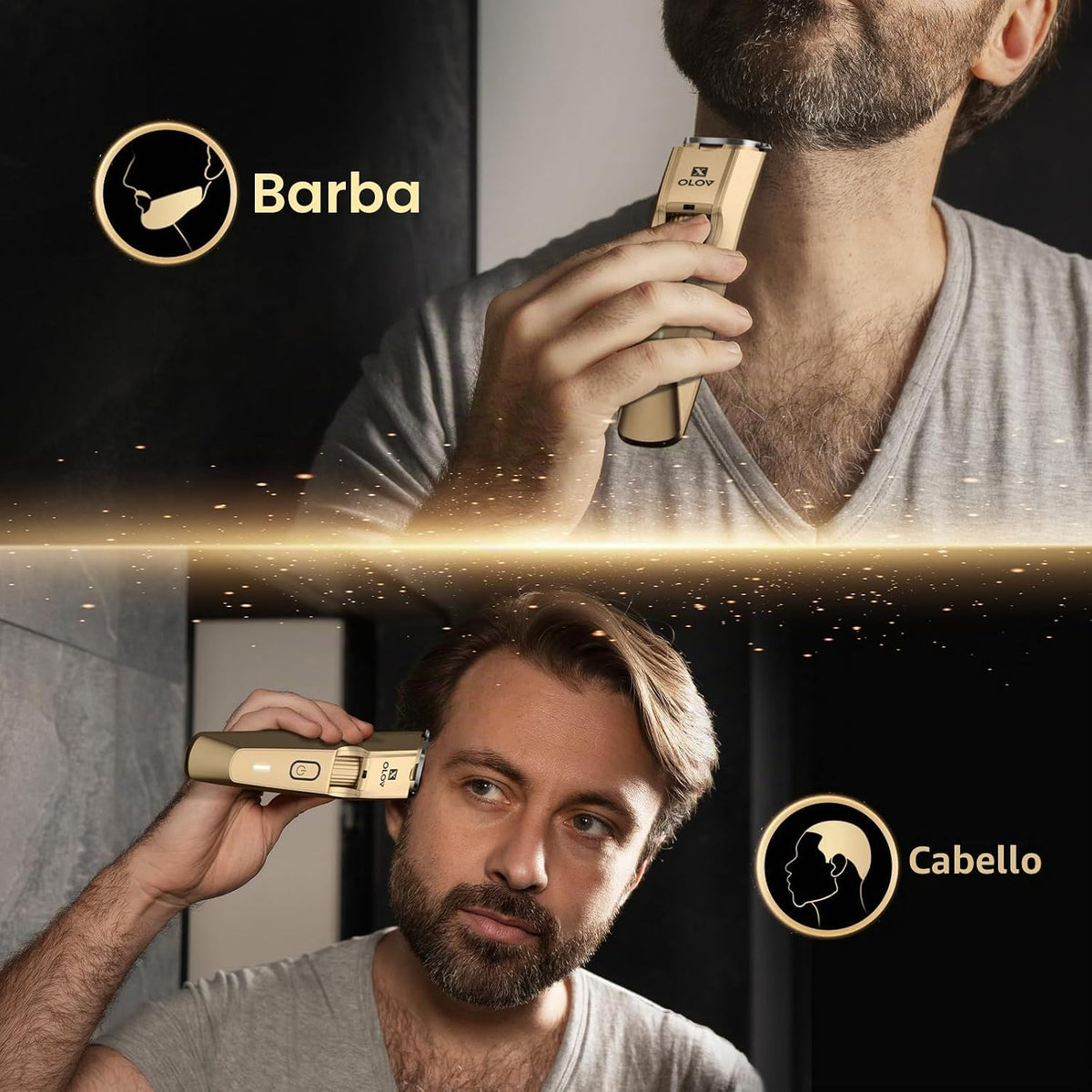 OLOV X Recortadora de barba para hombre - Recortador todo en uno co...
