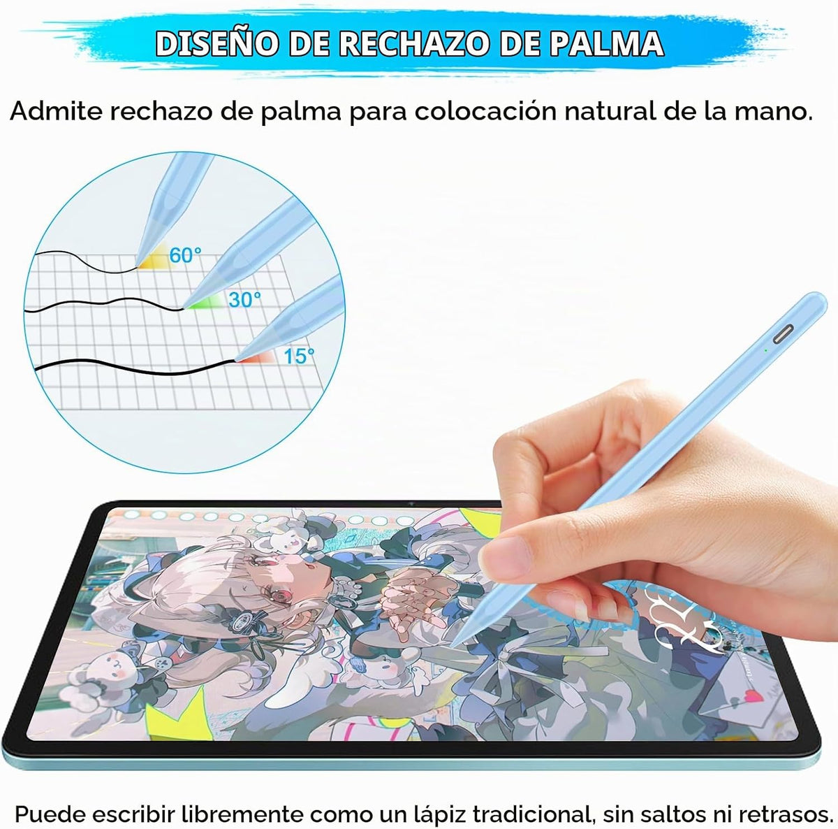 Lápiz capacitivo para iPad A16\/10ª\/9ª Generación, Carga rápida de...