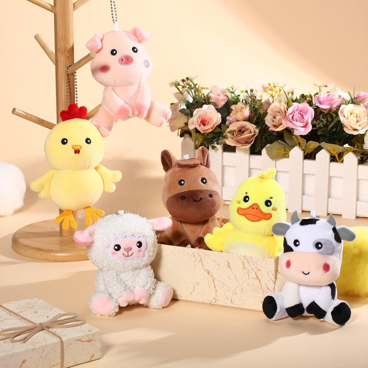 Aoriher 6 piezas de mini animales de granja de 4 pulgadas a granel...