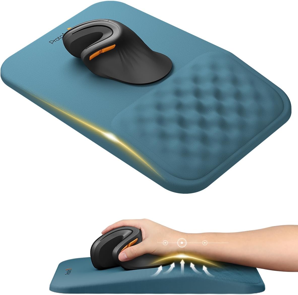 ProtoArc MP50 - Alfombrilla de mouse ergonómica con soporte para mu...