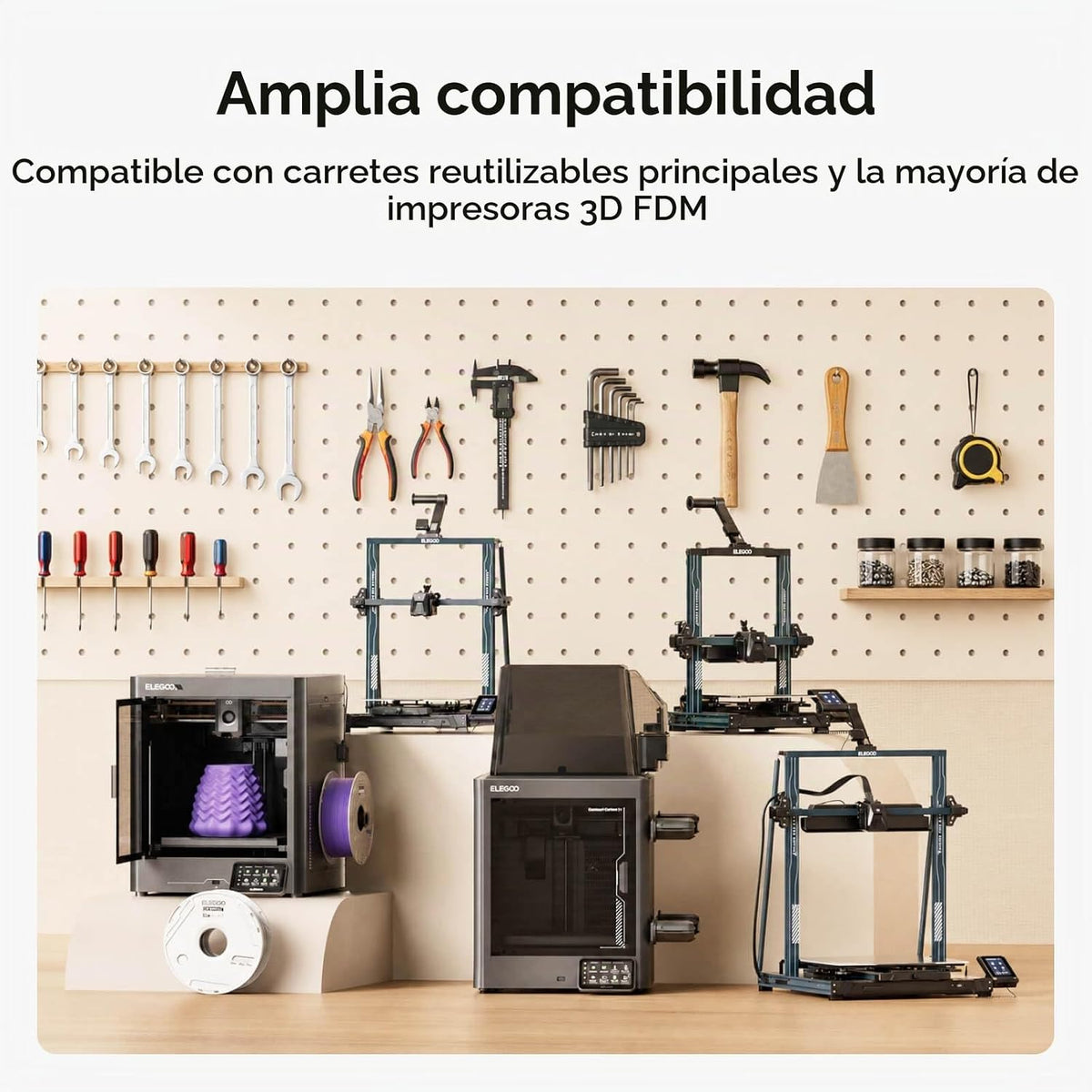ELEGOO Filamento de impresora 3D PLA mate de 0.07 in, verde menta,...